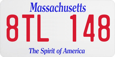 MA license plate 8TL148