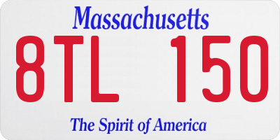 MA license plate 8TL150