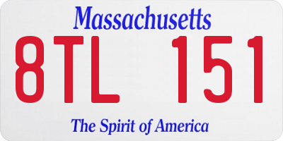 MA license plate 8TL151