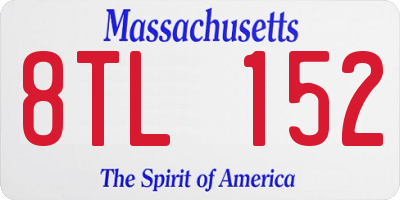 MA license plate 8TL152