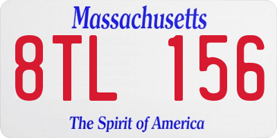 MA license plate 8TL156