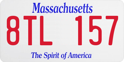 MA license plate 8TL157