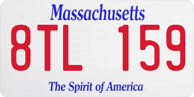 MA license plate 8TL159