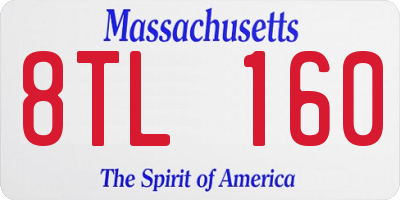 MA license plate 8TL160