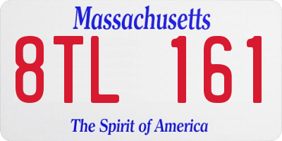 MA license plate 8TL161