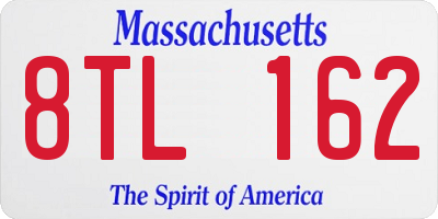 MA license plate 8TL162
