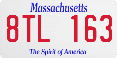MA license plate 8TL163