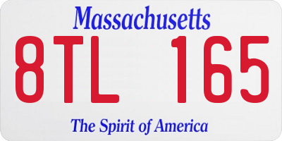 MA license plate 8TL165