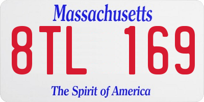 MA license plate 8TL169