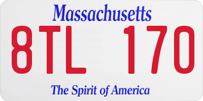 MA license plate 8TL170