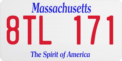 MA license plate 8TL171