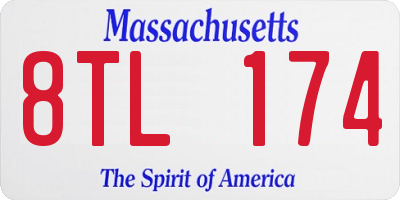 MA license plate 8TL174