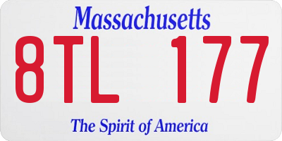 MA license plate 8TL177