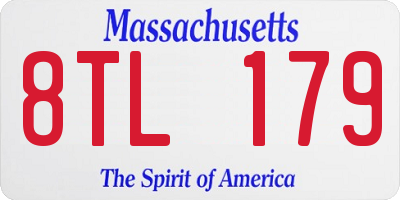 MA license plate 8TL179