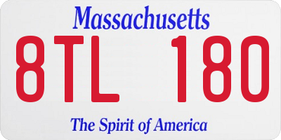 MA license plate 8TL180