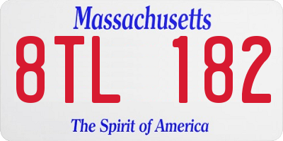 MA license plate 8TL182