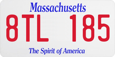 MA license plate 8TL185