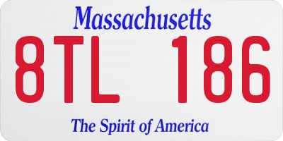 MA license plate 8TL186