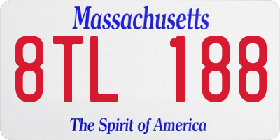 MA license plate 8TL188