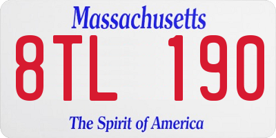 MA license plate 8TL190