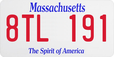 MA license plate 8TL191