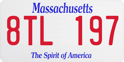 MA license plate 8TL197