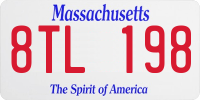 MA license plate 8TL198