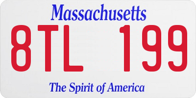 MA license plate 8TL199