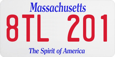MA license plate 8TL201