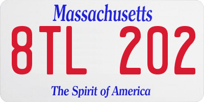 MA license plate 8TL202