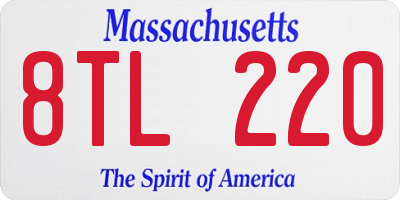 MA license plate 8TL220