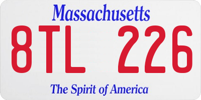 MA license plate 8TL226