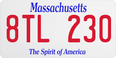 MA license plate 8TL230