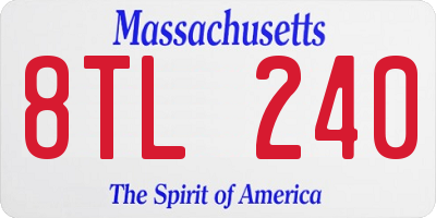 MA license plate 8TL240