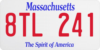 MA license plate 8TL241