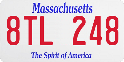 MA license plate 8TL248