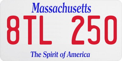 MA license plate 8TL250