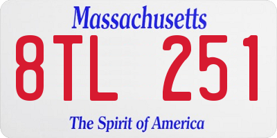 MA license plate 8TL251