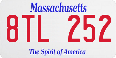MA license plate 8TL252