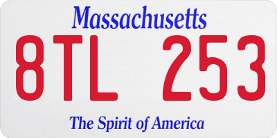 MA license plate 8TL253