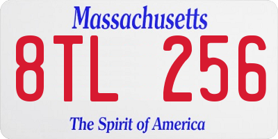 MA license plate 8TL256