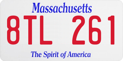 MA license plate 8TL261