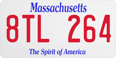 MA license plate 8TL264