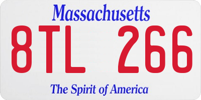 MA license plate 8TL266