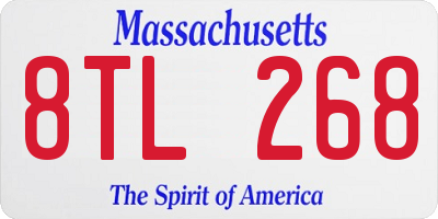 MA license plate 8TL268