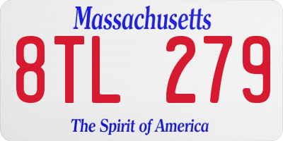 MA license plate 8TL279