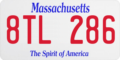 MA license plate 8TL286