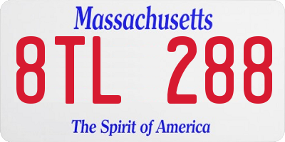 MA license plate 8TL288
