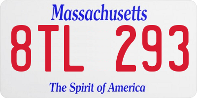 MA license plate 8TL293