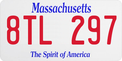 MA license plate 8TL297